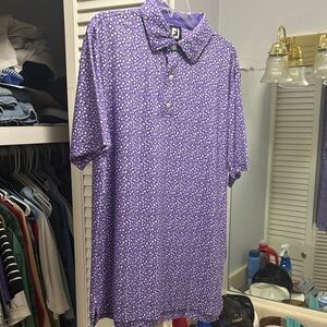 FootJoy Purple Patterned Polo Shirt